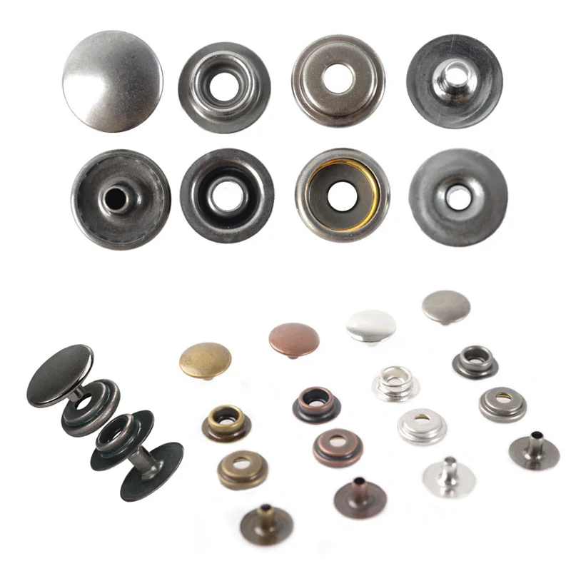 40 Sets of Four-In-One Metal Snap Button Sewing Kits, 12.5mm (0.49inch) Snap Buttons, Suitable for DIY Crafts, Such as Boat Covers, Sewing Leather, Canvas, Jeans, Jackets, Bags, Clothes, Etc