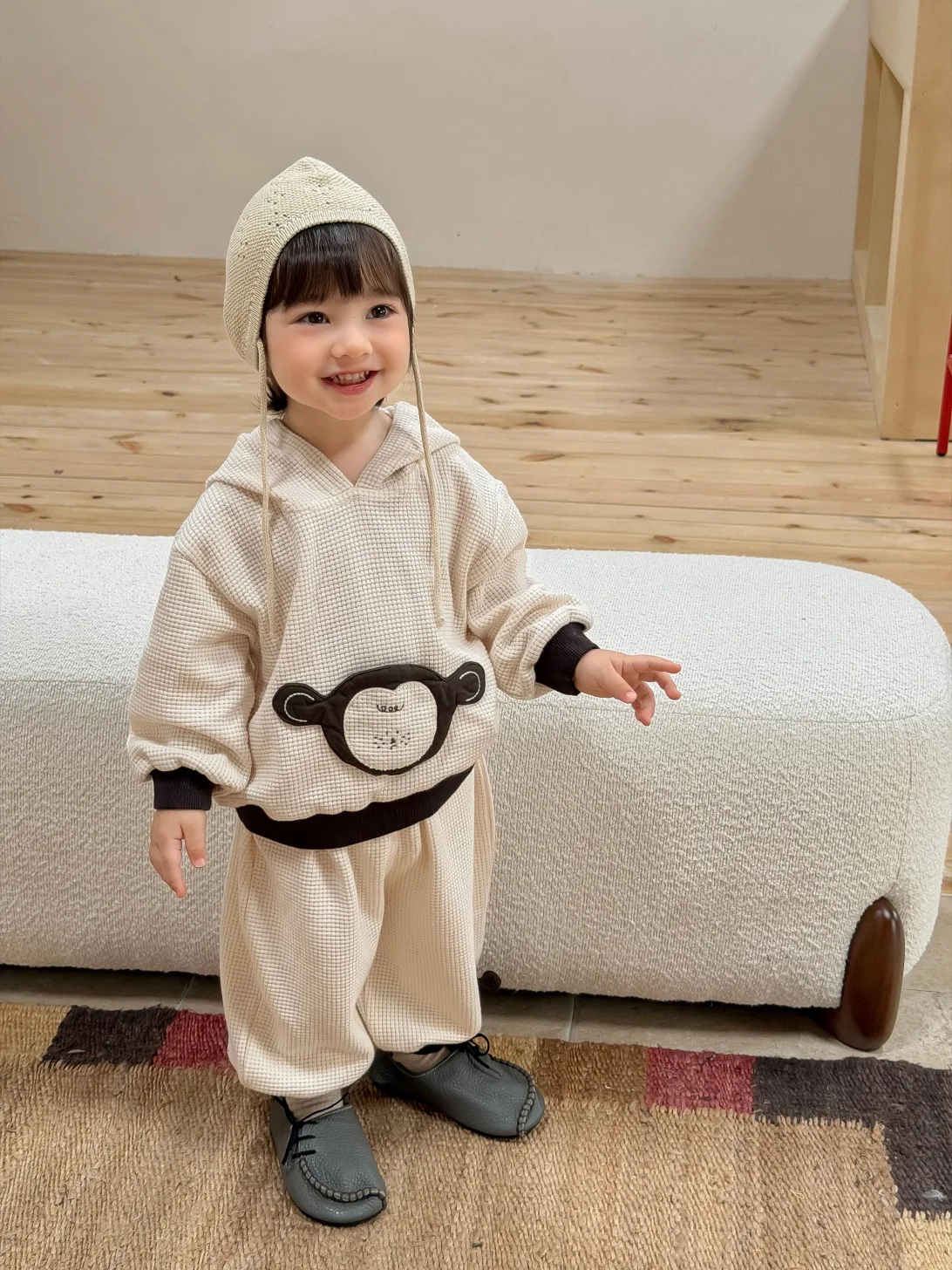 2026 Autumn New Baby Long Sleeve Clothes Set Boys Girls Hooded Cartoon Sweatshirt + Pants 2pcs Suit Toddler Cotton Outfits