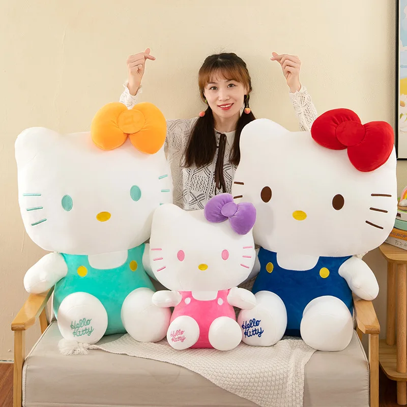 25/35/45/60cm Hello Kitty Plush Toys Big Size Cute Movie KT Cat Peluche Dolls Soft Stuffed Kawaii Toy Kids Birthday Gift