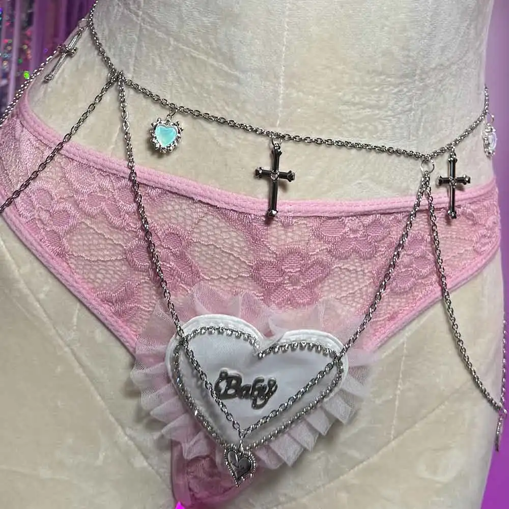 لتقوم بها بنفسك ايكو خلل الأساسية E-الفتيات ايمو القوطية Y2K القمم Kawaii يدوية الصليب القوس العصرية القوطي الجرونج 90s Harajuku القلب في سن المراهقة ملابس للنادي