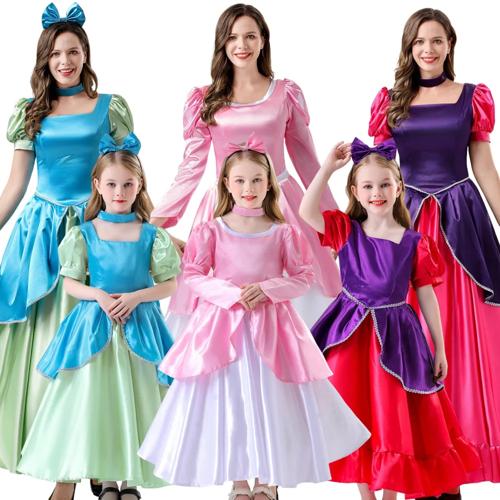 Adult Child Drizella Costume Princess Anastasia Woman Cosplay Evil Step Sister StepSisters Halloween Costume for Girls