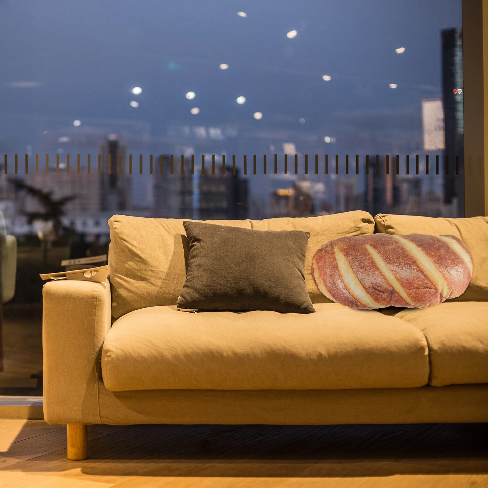 

Cream Bread Pillow Soft Sofa Couch Pillows Washable PP Cotton Realistic Design Comfortable Stress Relief Indoor Outdoor