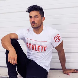 Abbigliamento uomo estate Casual t-Shirt palestra Fitness Shirt sport Running Tee basket manica corta t-Shirt allenamento felpa