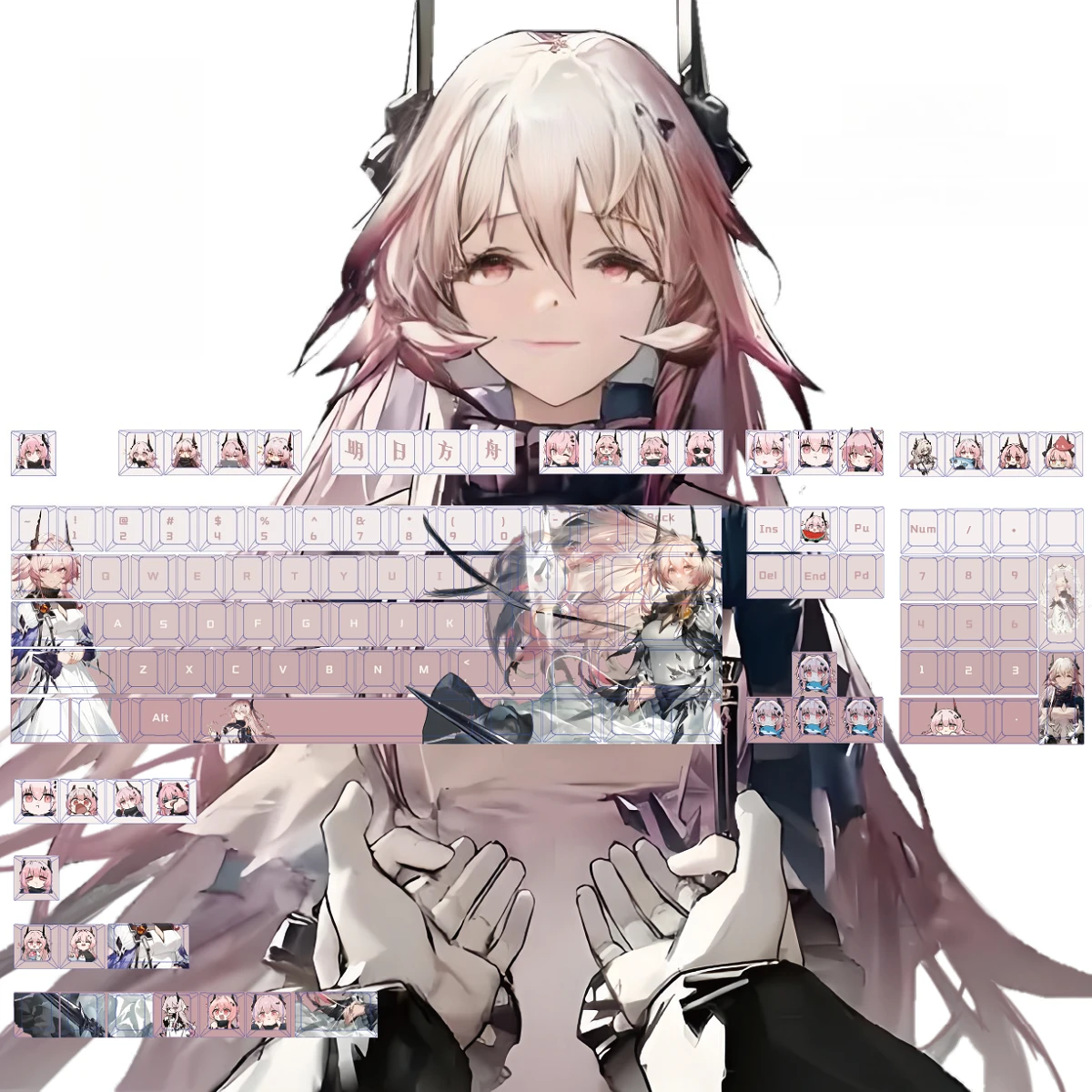 

122 клавиши/набор Arknights Civilight Eterna Theresa PBT колпачки для клавиш аниме игры для девочек колпачки для ключей высота вишни для механических клавиатур DIY
