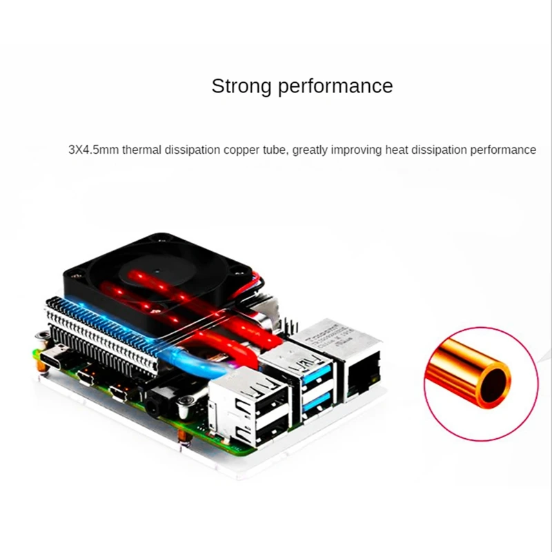 PWM Tower Cooling Fan For Raspberry Pi 3B/3B+/4B PWM Speed Regulating Cooling Thermal Cooling Device With Thermal Pad