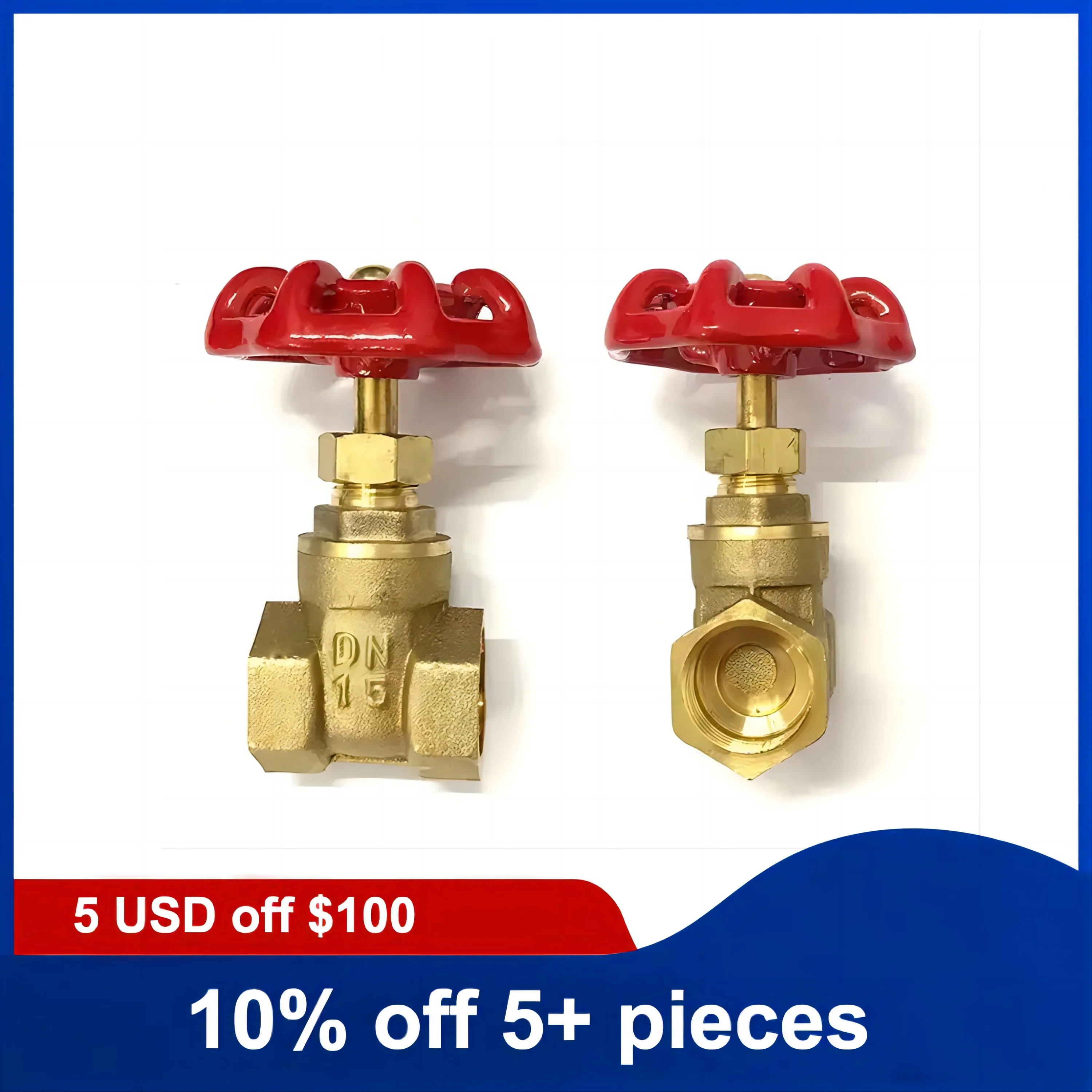 1/2inch Brass Manual Gate Valves Two Way Female Thread Gate Valve With Yellow Steel Handle wheel