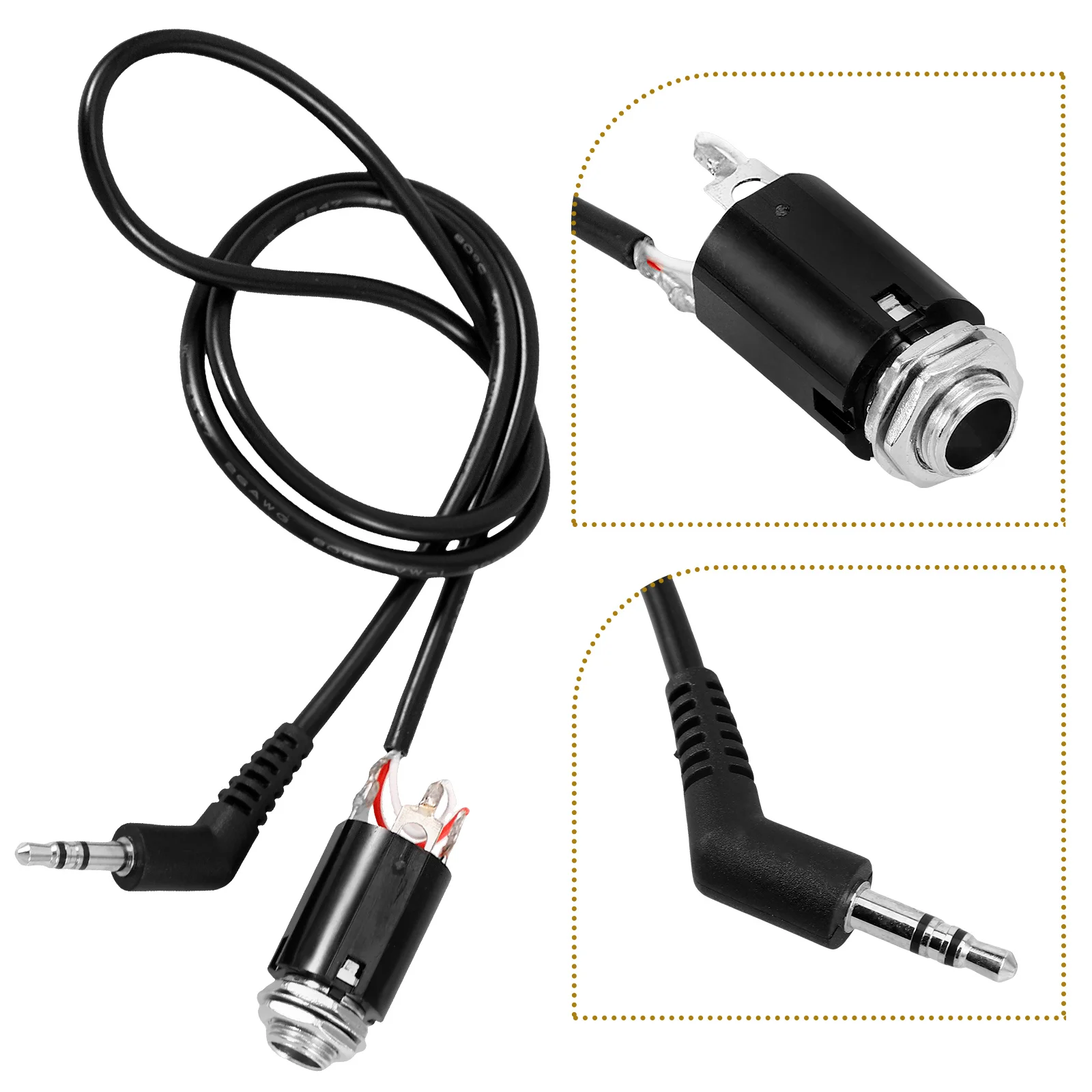

Pickup Cable 6.35mm Connector Acoustic Guitar EQ Wired Control System Accessory Instrument Part Compatibility Durability Sound