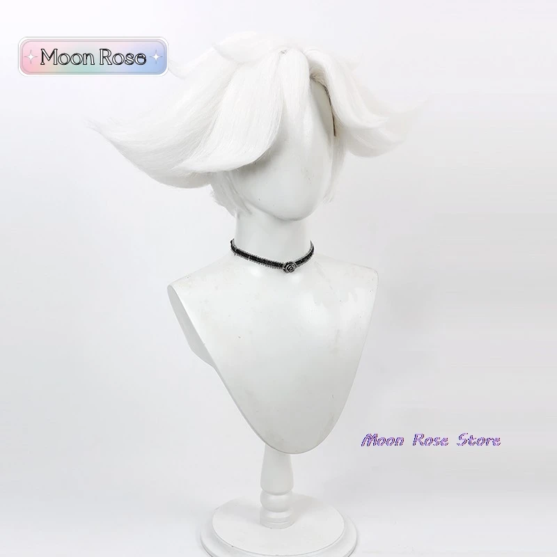 Hazbin Peruca Cosplay para Homens e Mulheres, Hotel Dust Angel White Wig, Peruca Branca de Halloween, ReadyStock, Halloween Cosplay