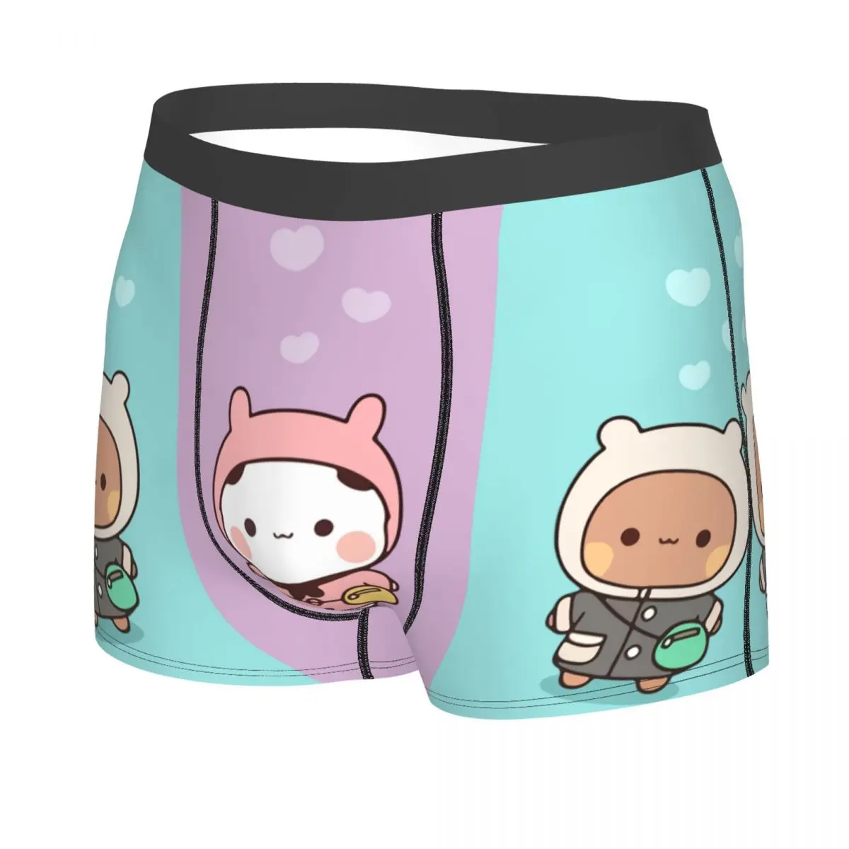 Dudu Bubu Mochi Peach Cat Funny Underwear Men Sexy Print Customized Panda Bear Hug Boxer Shorts Panties