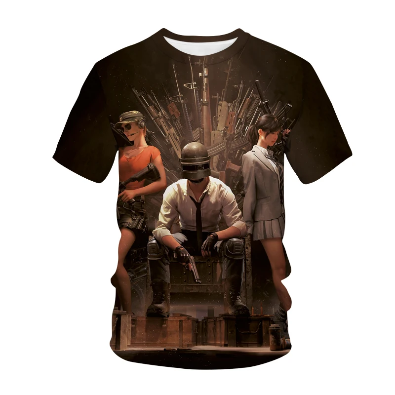 Playerunknowns Battlegrounds T-shirt FPS Game PUBG Cartoons 3D Printed Girls Boys Unisex T-shirt Casual Fashion kids Tees Tops