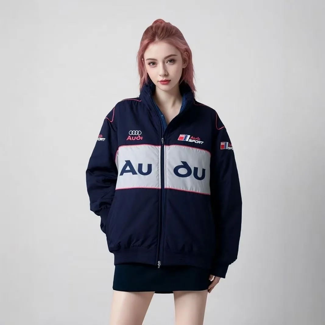 Audi Embroidered Stand up Collar Casual Fashion Waterproof Single Clothes Trendy Design Cycling Clothes Versatile New Product