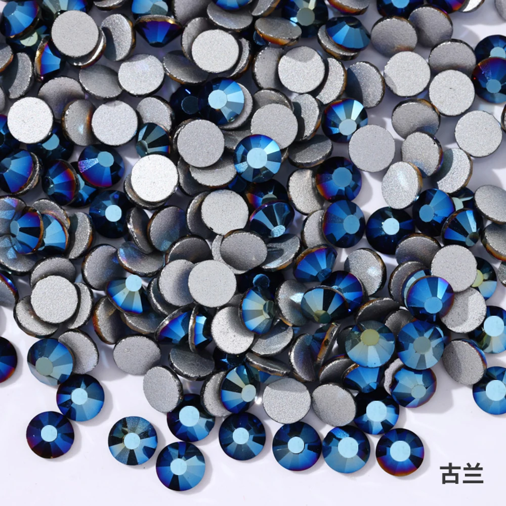 SS3-SS30 All Blue SeriesRhinestones Non Hot Fix Flat Back Strass & Fabric Garment rhinestones for nails Decorations