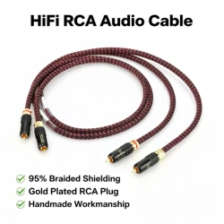 Audiocrast-Câble audio haut de gamme, directions audio HiFi RCA avec cuivre, 18 manchons, WBT0navy, câble de prise RCA