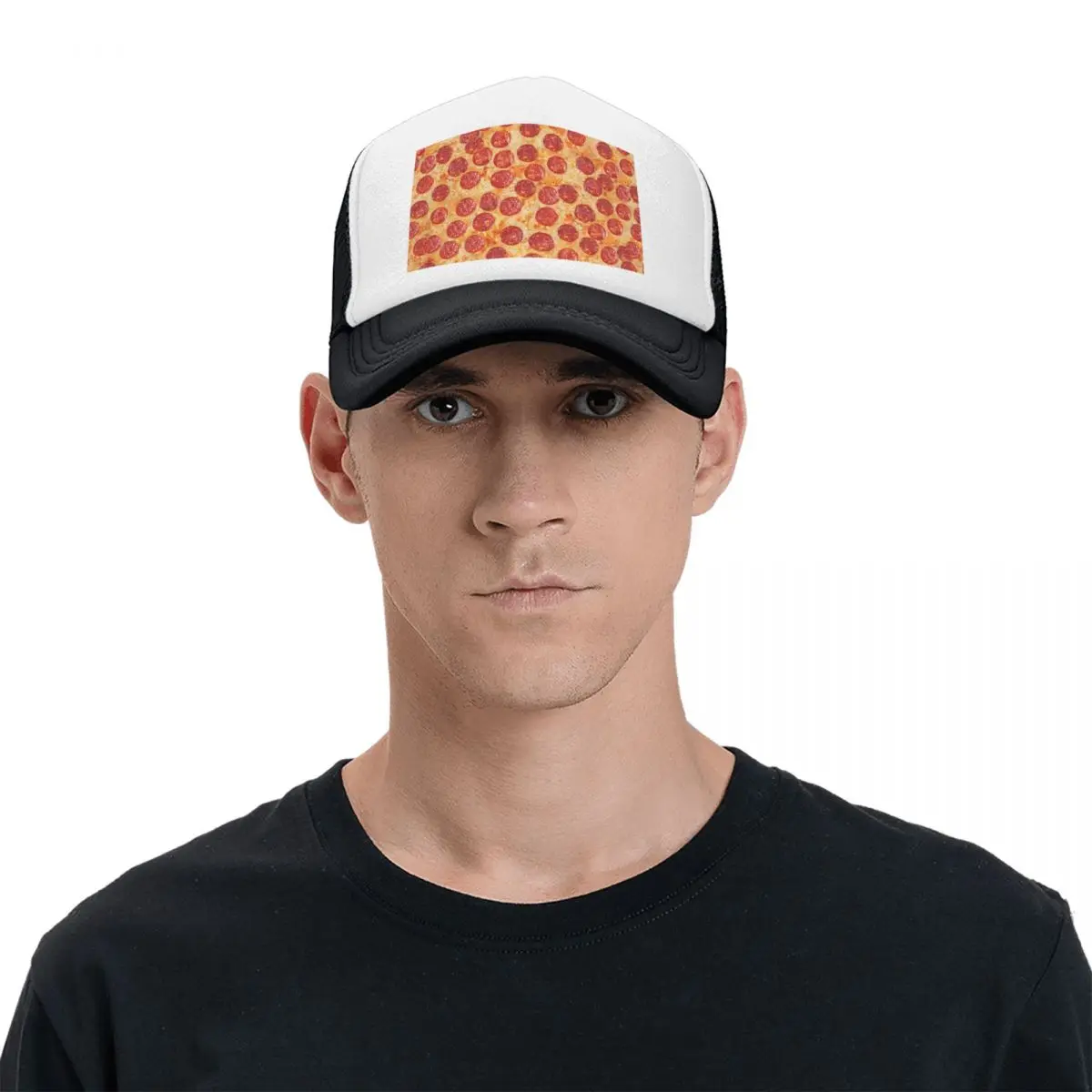 Realistic Pepperoni Pizza Pattern Cap Casual Mesh Baseball Caps Adjustable Hat Hip Hop Summer Unisex Baseball Hats