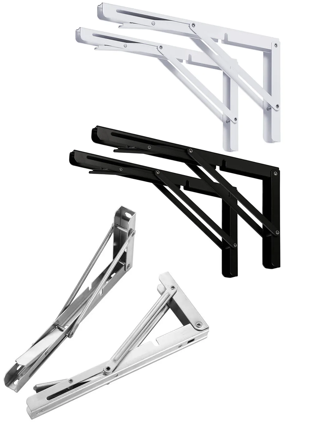 Adjustable Wall Mounted DIY Bracket 22'' Folding Shelf Brackets for Table Work Bench Heavy Duty Collapsible Triangle Brackets