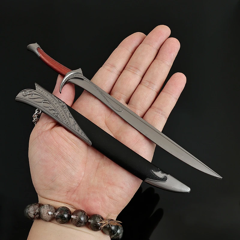 22cm Orcrist Sword Model Hobbits Thorin Oakenshield LoTR Medieval Peripherals Uncut Metal Samurai Sword Model Keychains Toys