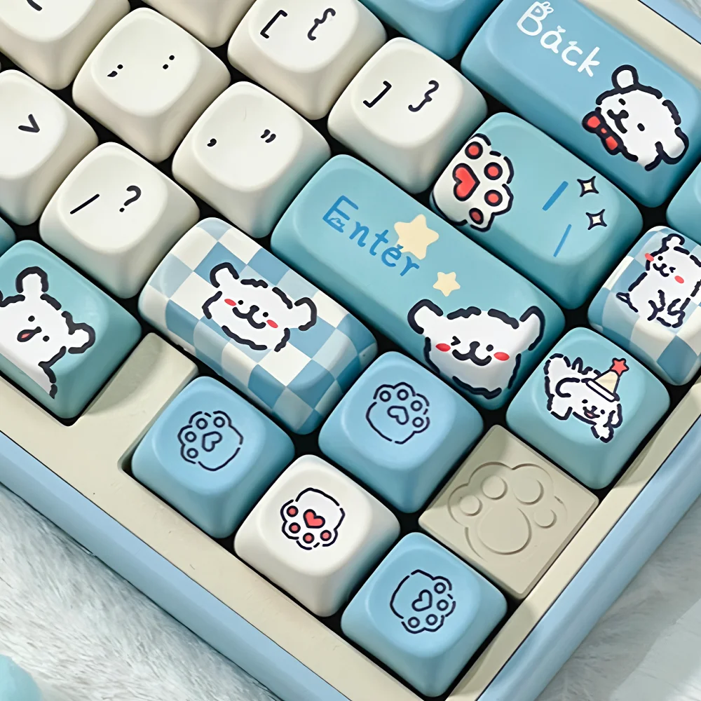 

Balloon Puppy MOA Key Cap Set PBT 135 Key Cute Cartoon Key Cap for 60/64/84/98/108 Gaming Mechanical Keyboard MX Switch