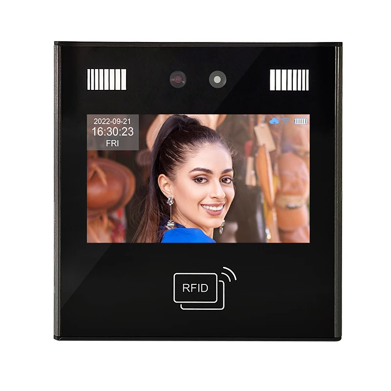 4.3 Inch Touch Screen Biometric Time Clock Attendance Machine API Online Cloud Software Facial Recognition Battery Operated
