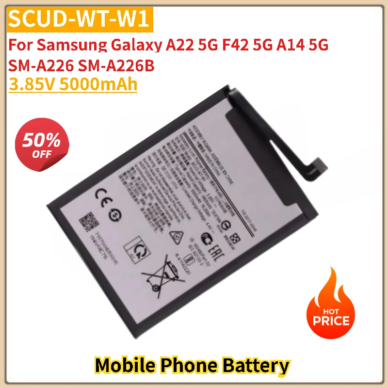 

SCUD-WT-W1 Phone Battery 3.85V 5000mAh For Samsung Galaxy A22 5G F42 5G A14 5G SM-A226 SM-A226B Brand-New High Quality