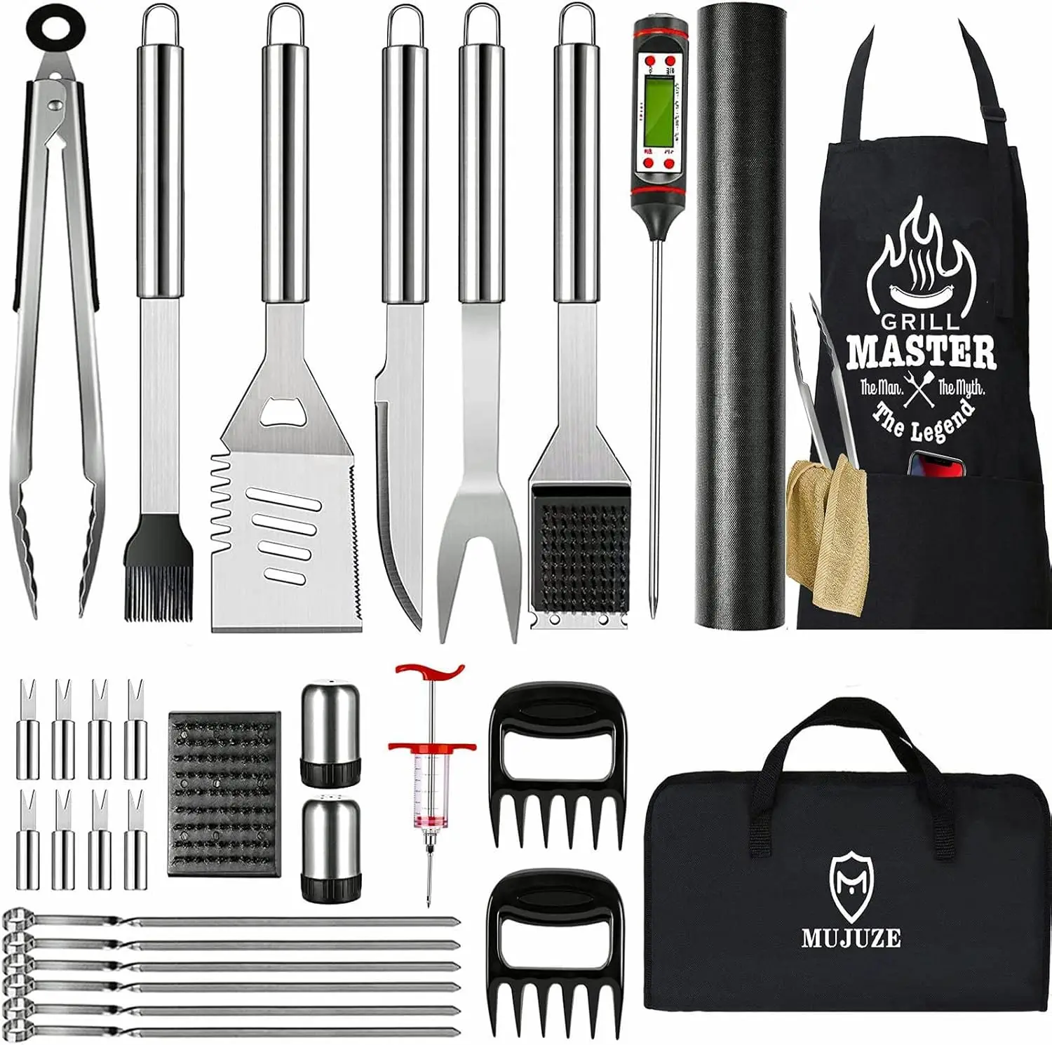 

Grill Set,31PCS Grilling Gifts for Men,Grilling Accessories with Apron for Dad,BBQ Set for Outdoor Grill, BBQ Accessor