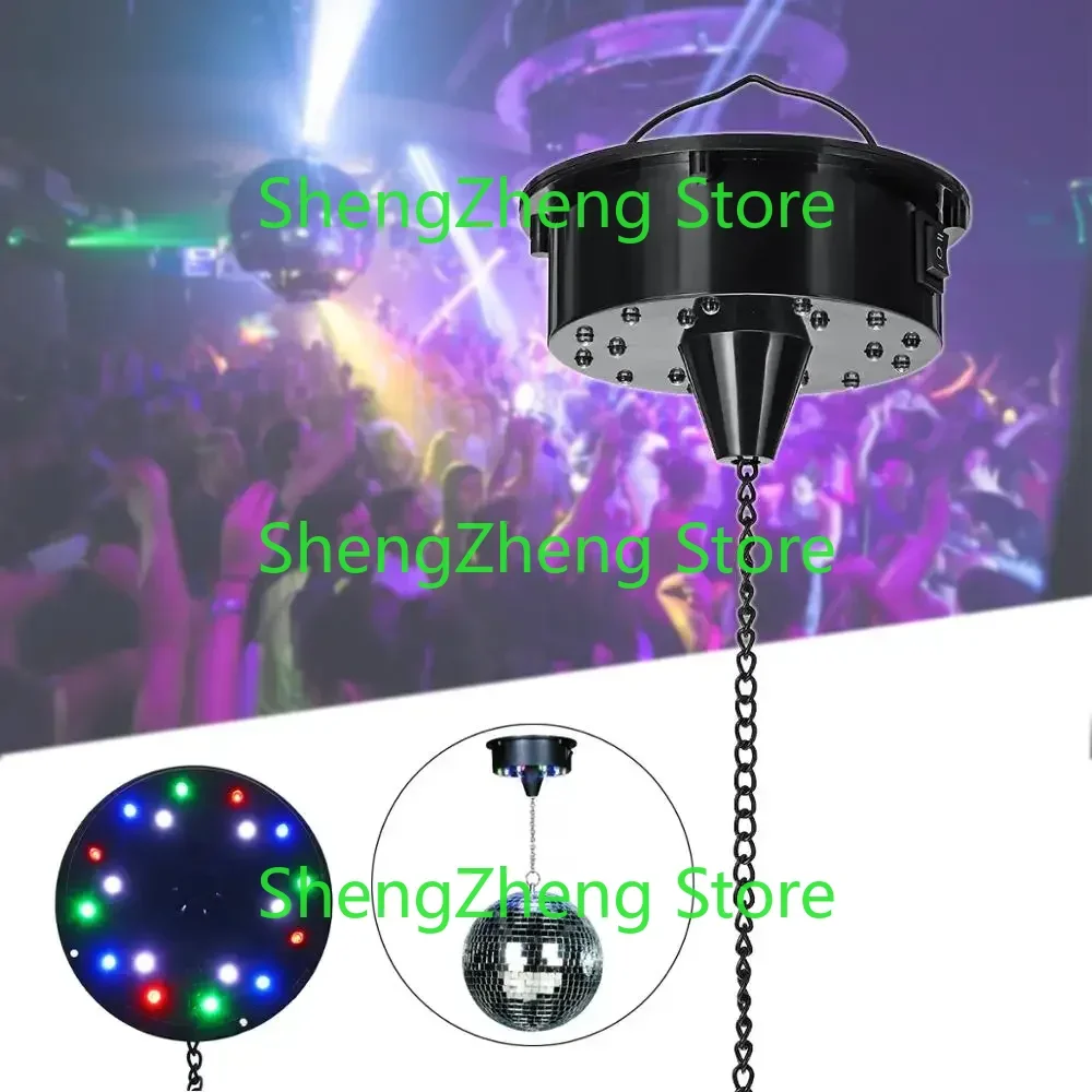 

18 RGB LED Light Hanging Rotating Motor For Disco Mirror Ball Stage KTV Party DJ Dancing Sound Activated