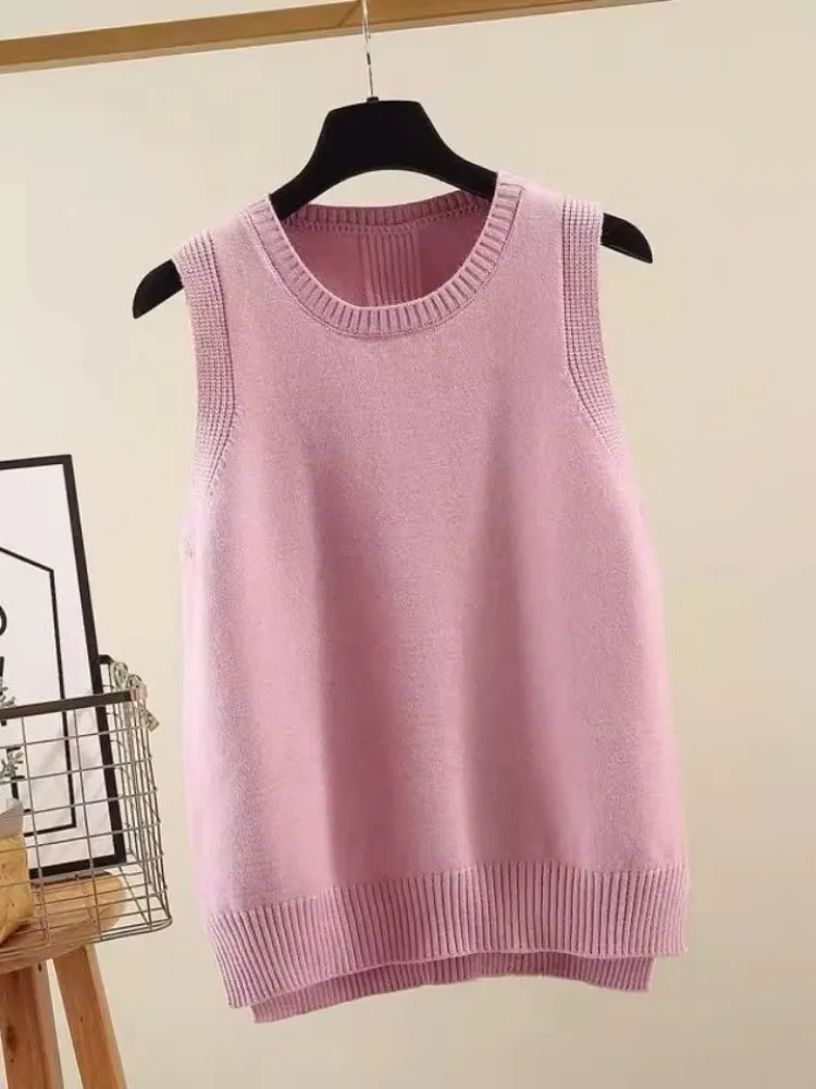 سترة نسائية جديدة محبوكة مستديرة Ne فضفاضة مناسبة سترة علوية ملابس خارجية شتوية غير رسمية طبقة قاعدة متعددة الاستخدامات #4