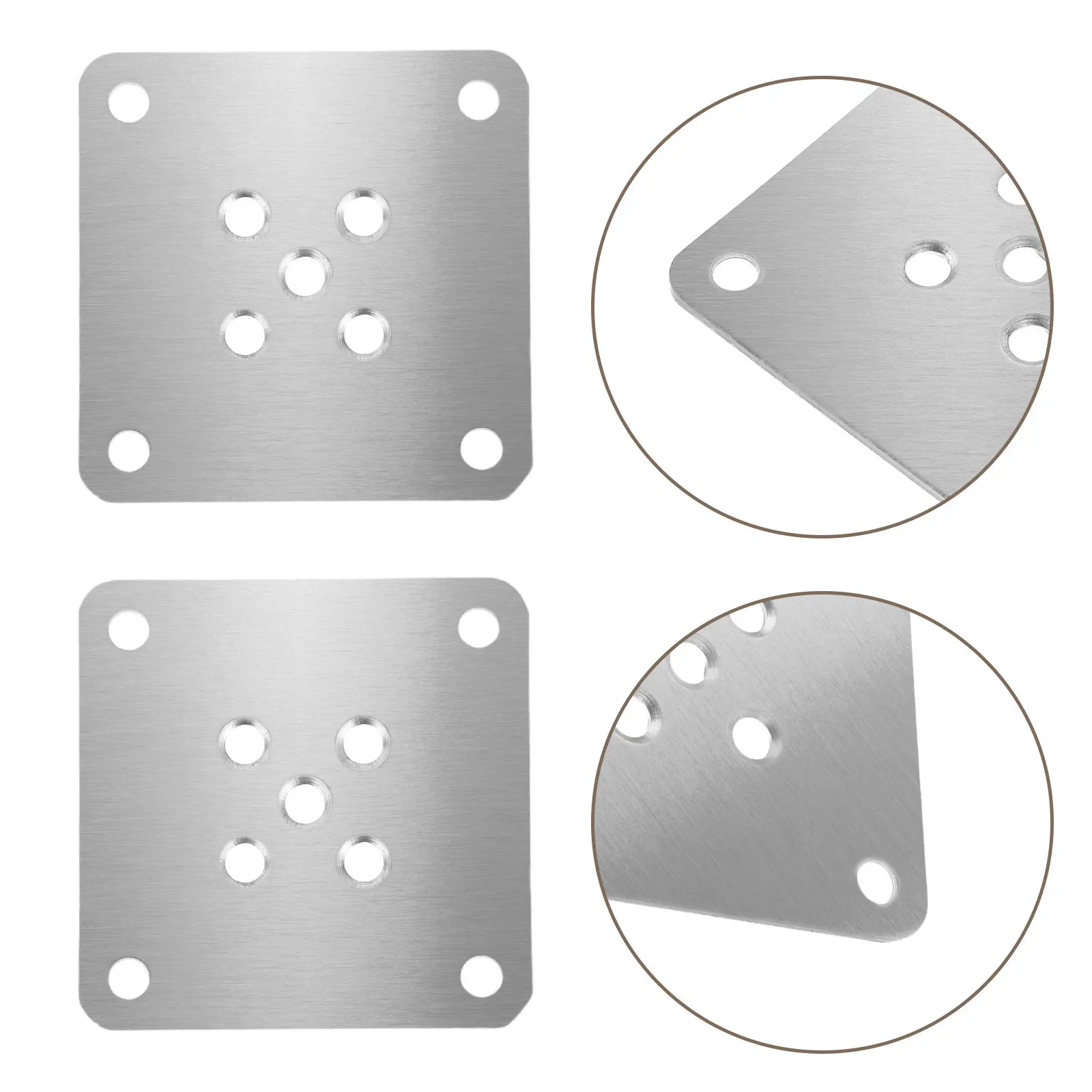 10Pcs Furniture Leg Fixing Plate 2.75x2.75 Inch Heavy-Duty Metal Bracket for Sofa Table Bed Leg Mounting Floor Protection Quiet