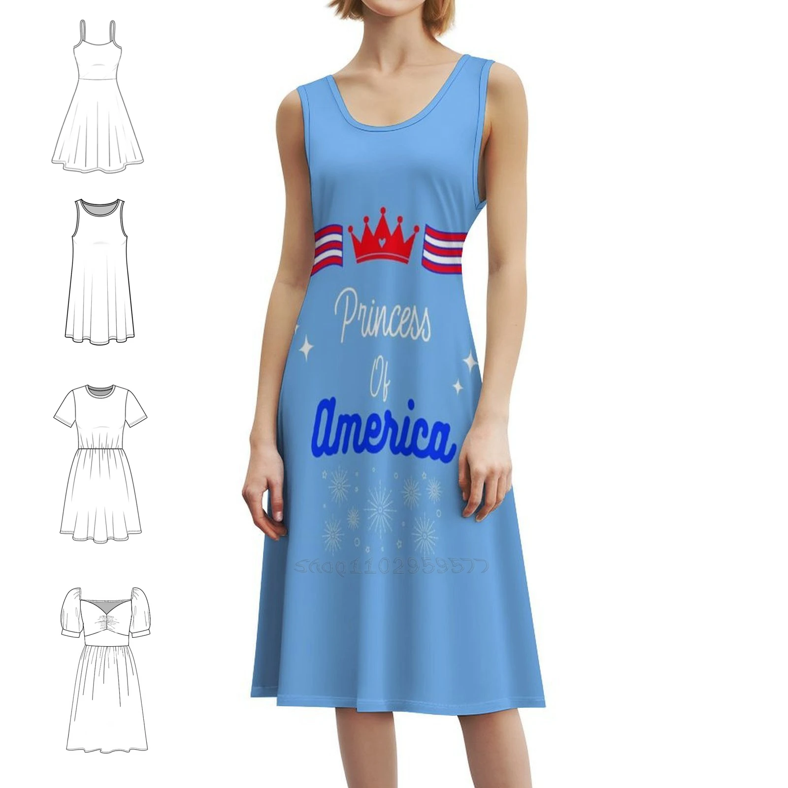 الرابع من يوليو-أمريكا تي شيرت بوهو شيك فستان أنيق موضة الشاطئ حفل زفاف ثوب 4th من يوليو الفتيات الأميرة متعة #1