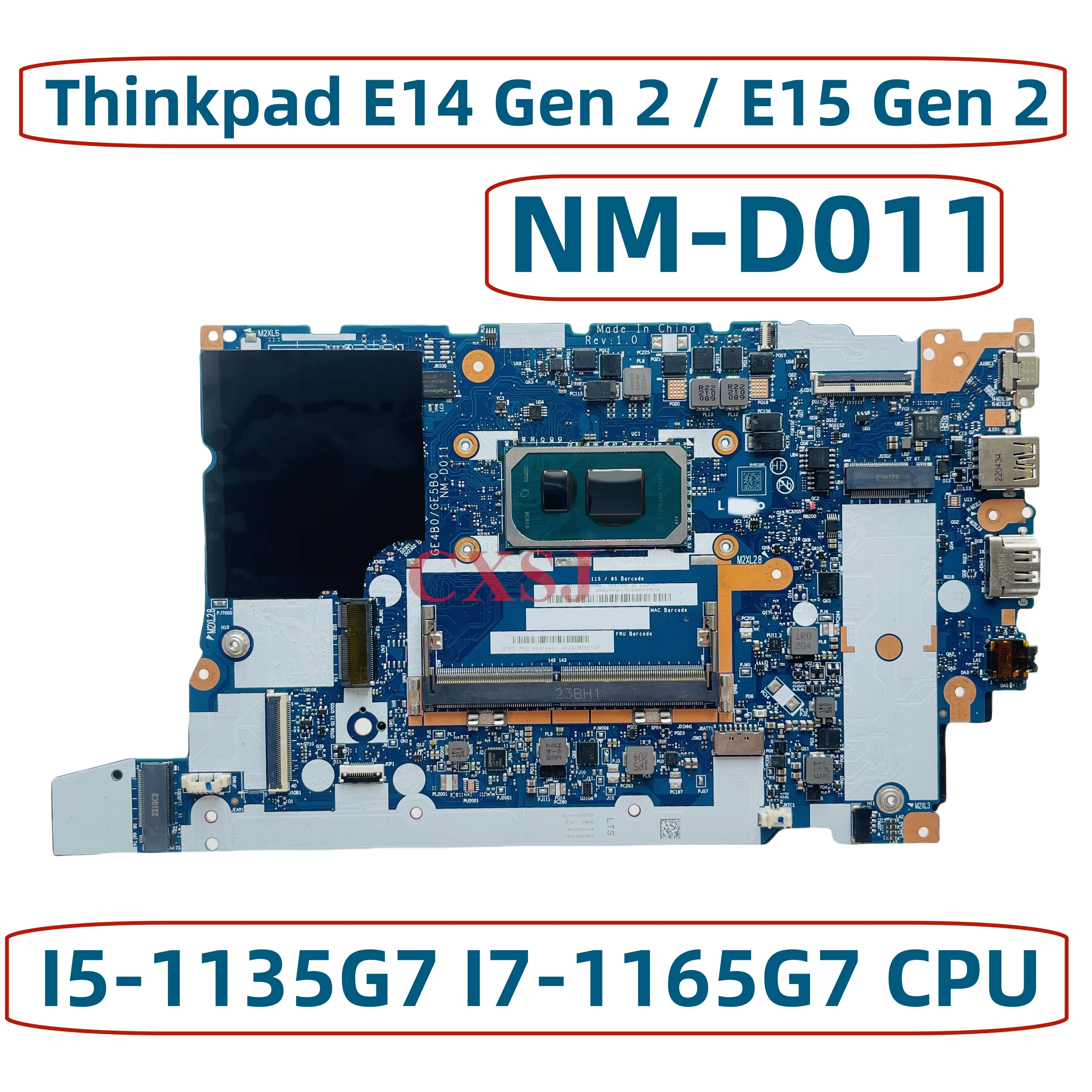 GE4B0/GE5B0 NM-D011 For Lenovo Thinkpad E14 Gen 2 / E15 Gen 2 Laptop Motherboard With I3-1115G4 I5-1135G7 CPU DDR4 B21C71871