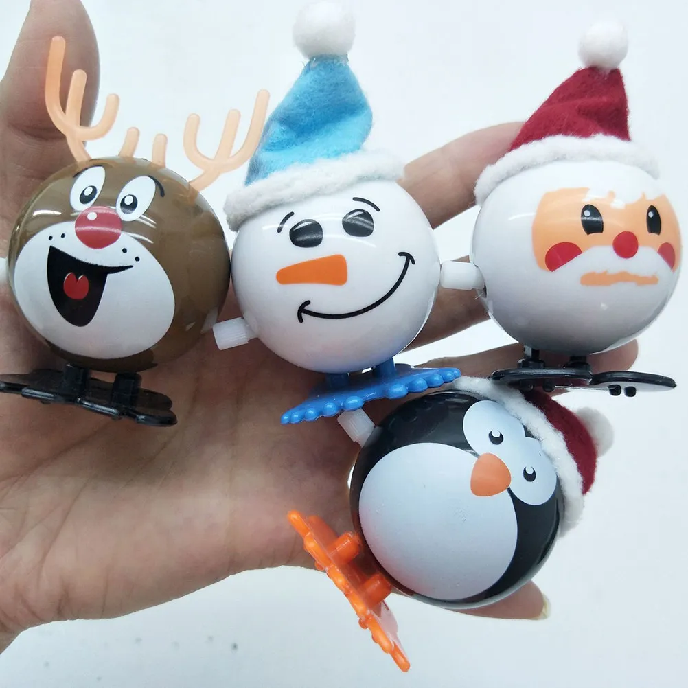 8個セット-ゼンマイ仕掛け-クリスマスアニマルセット-漫画風エルク-サンタ-雪だるま-子供向けパーティーの記念品-ホリデーギフト用品-エルクのおもちゃ