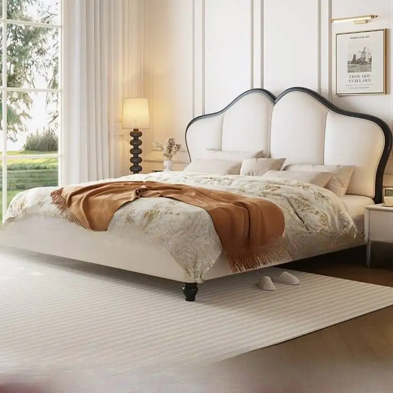 Marco de Base Simple, Cama doble blanca, colchón moderno pesado barato, almacenamiento de Cama doble, Cama alta de lujo, muebles de dormitorio matrimonial