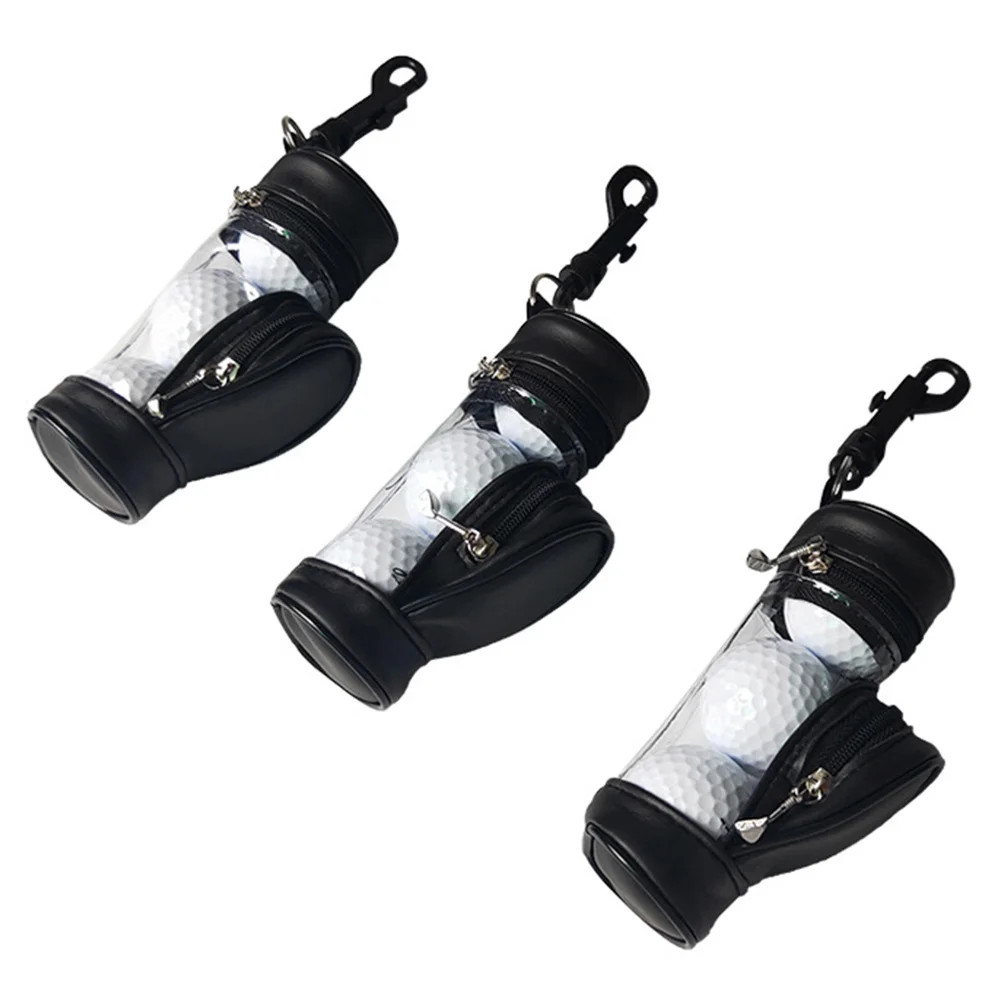 1 set Golf Waist Bag Black Durable Portable Ball Holder With Zipper Mini Pocket For Outdoor Practice Accessories Kit Portable