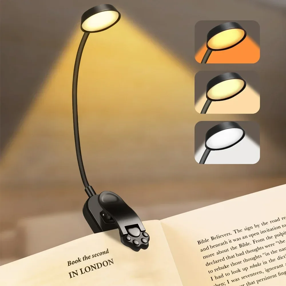 

New Book Lamp Reading Desk Lamp Learning Eye Protection Lamp LED Three-color Dimming Foldable Creative Night Light Usb Charging