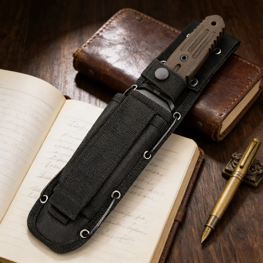 Camping Abenteuer Notfallmesser Mikata Griff taktisches kleines gerades Messer, Bergsteigen Angelschnur Schneidwerkzeug