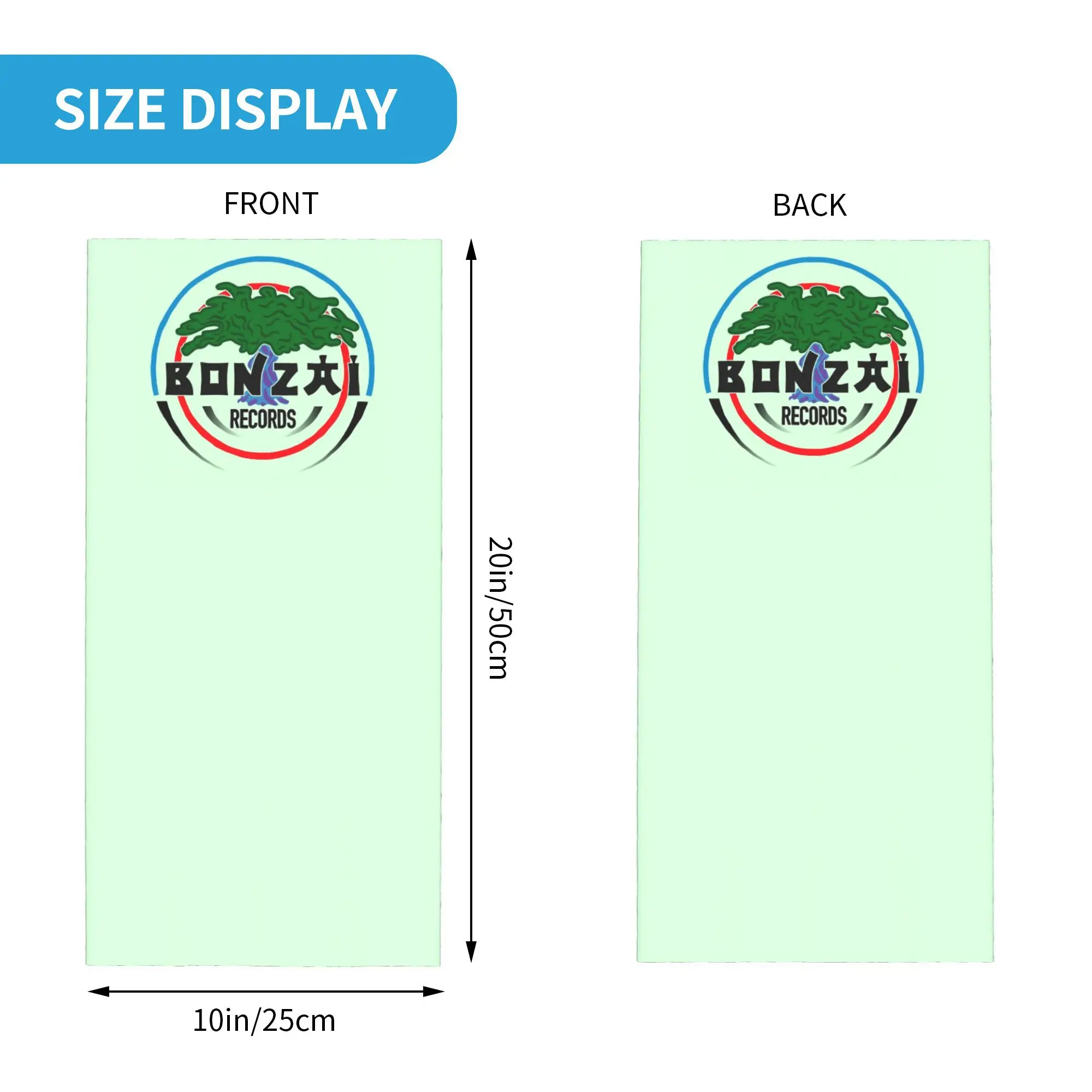 Bonzai Records Bandana Neck Gaiter Gedrukt Wrap Sjaal Multi-use Hoofddeksels Hardlopen Unisex Volwassen Winter