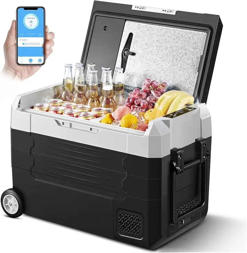 

12 Volt Car Refrigerator - 48 Quart (45L) WIFI Portable Refrigerator Freezer with Single Zone Control（-4℉-68℉ - Electric Cooler