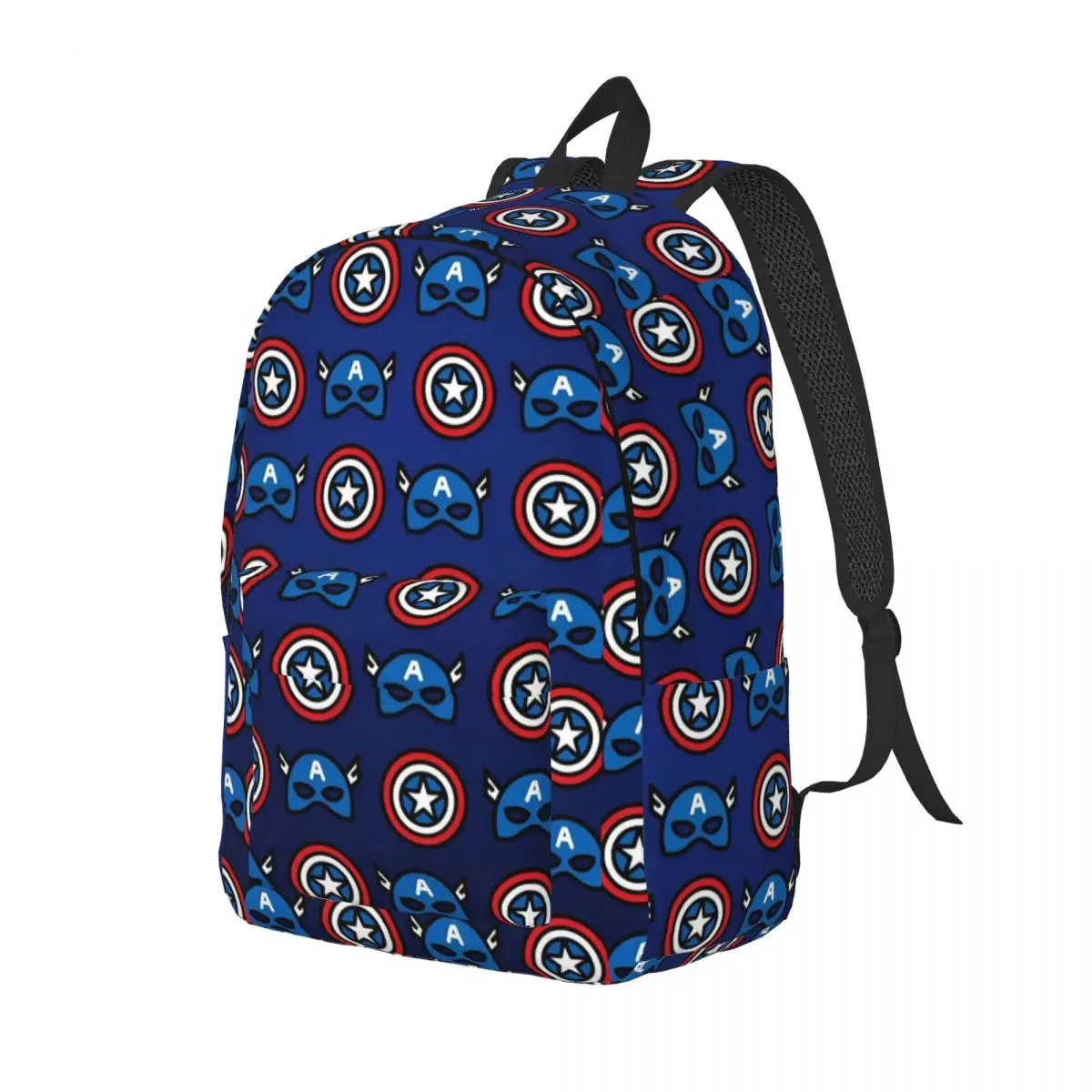 Ransel Logo Captain America Ransel Kasual Tas Sekolah Menengah Tahan Lama Harian Pria Wanita Ransel Desain