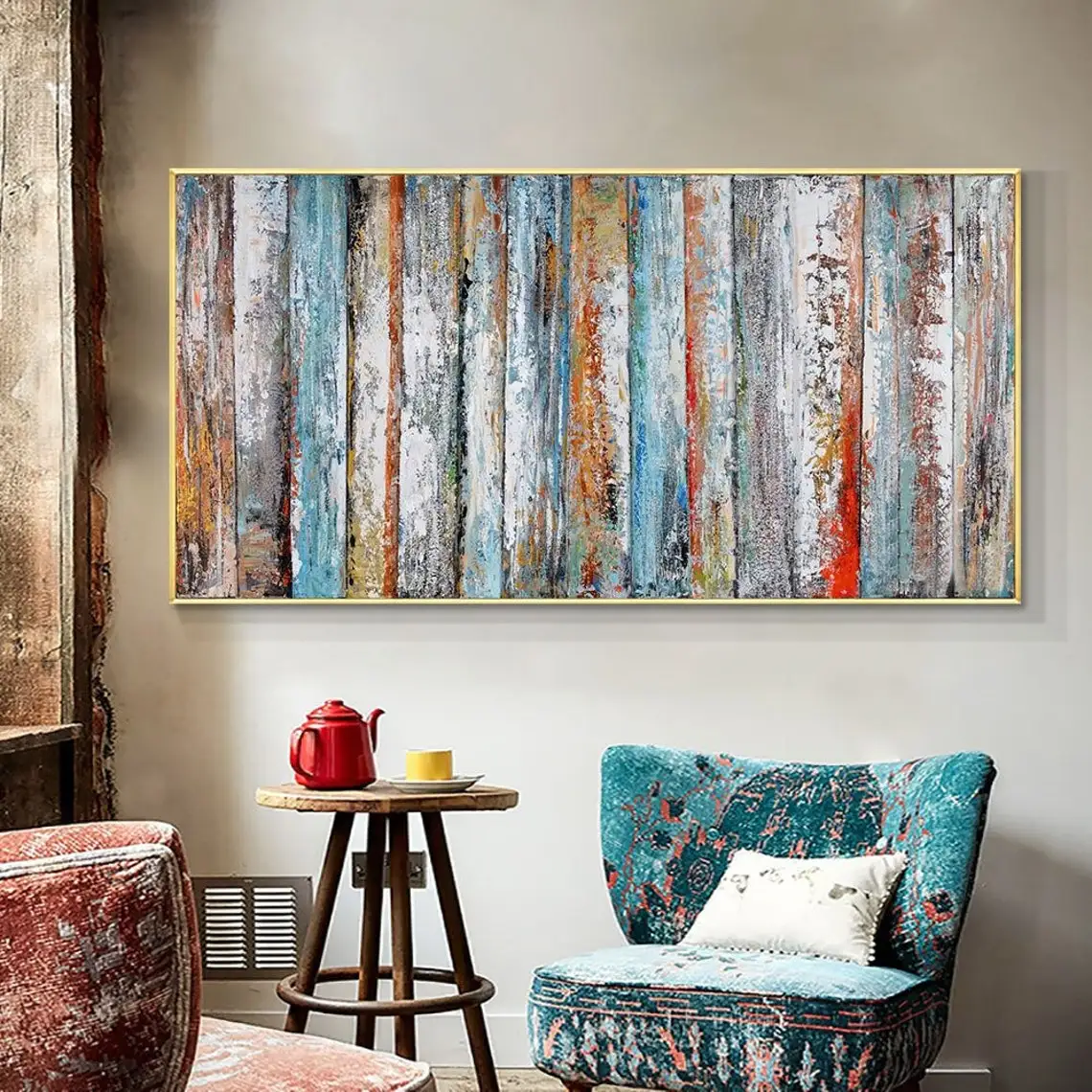 

Abstract Wall Art Tree Bark Pattern Modern Rustic Original Hand Painted Oil Painting for Living Room Wall Decor Abstract Paint