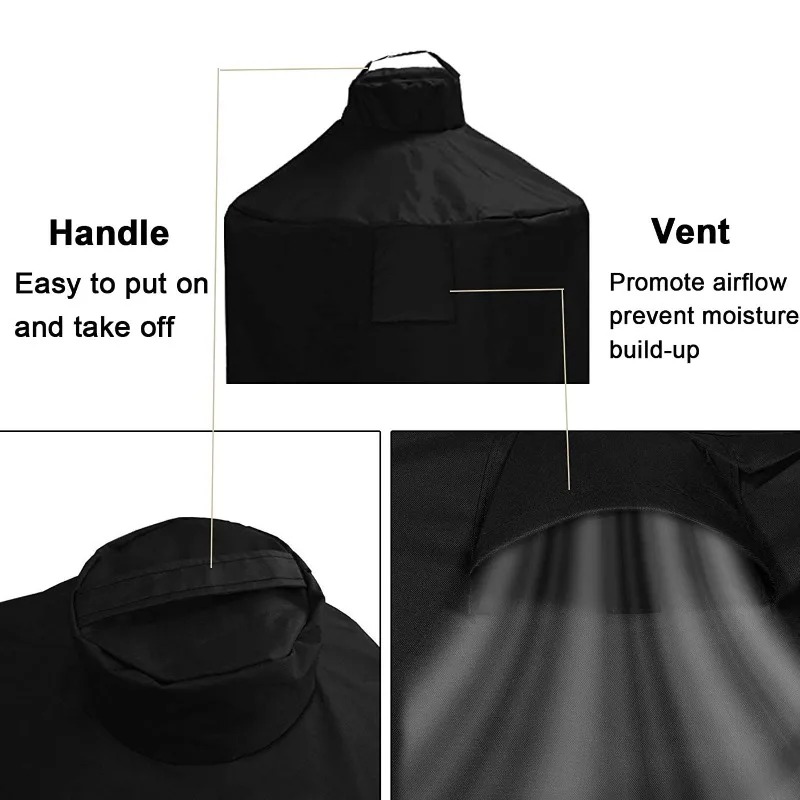 600D Waterproof Cover for Big Green Egg Kamado Joe – Heavy Duty Ceramic Grill Cover, Weather Resistant BBQ, Anti-Fade view 4