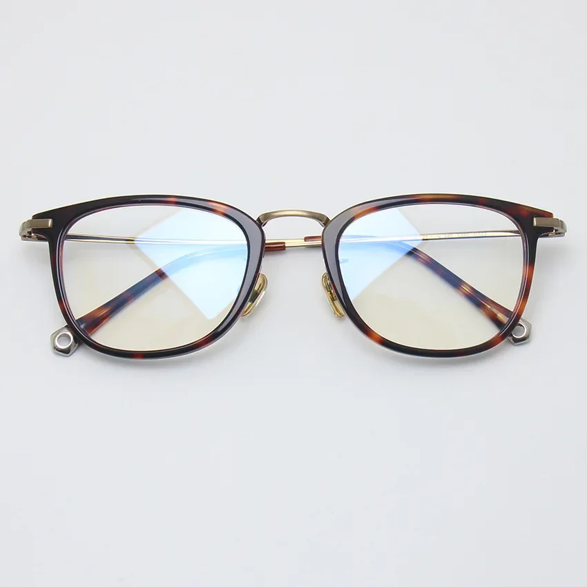 Japanese Handmade Rectangular Men's Anti-blue Glasses Frame Retro High-quality Acetate Titanium Women's Myopia Reading Eyewear