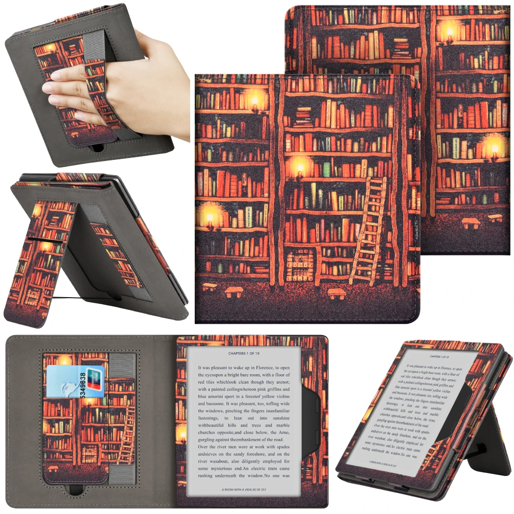 For Kindle Oasis 10th 9th Gen Case 7 inch with Hand Strap Stand