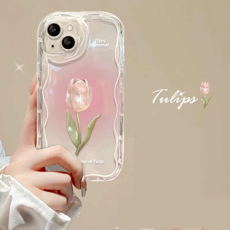 Luxury Red Rose Tulip Case For OPPO Reno 12F 11 11F 5G 8 11 12 Pro 8T A58 A78 A79 A98 5G Reno 7 4G 5 6 Lite 4 A38 A18 Cover