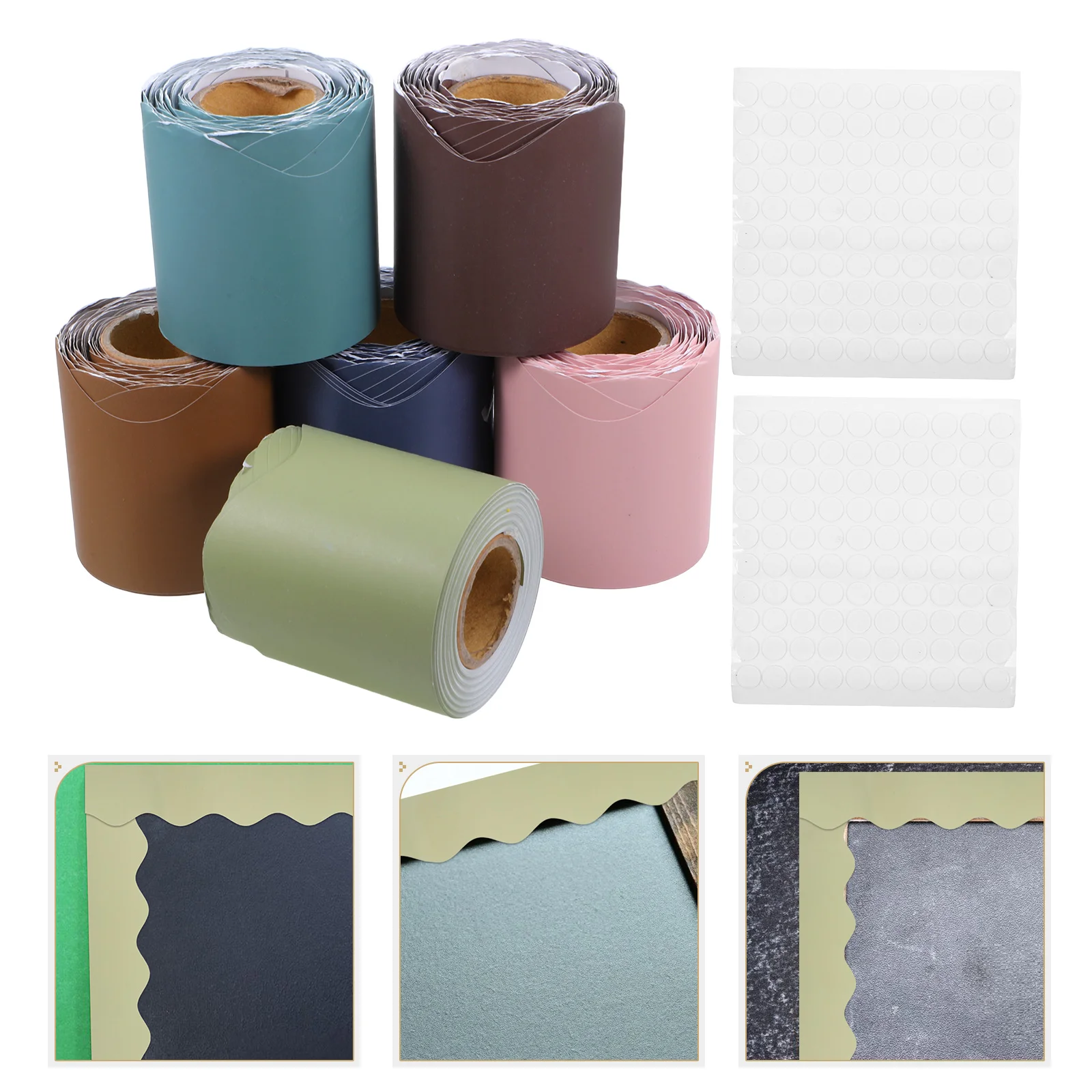 

6 Rolls Border Paper of Bulletin Board Dots Decorate for Seasonal Borders Classroom