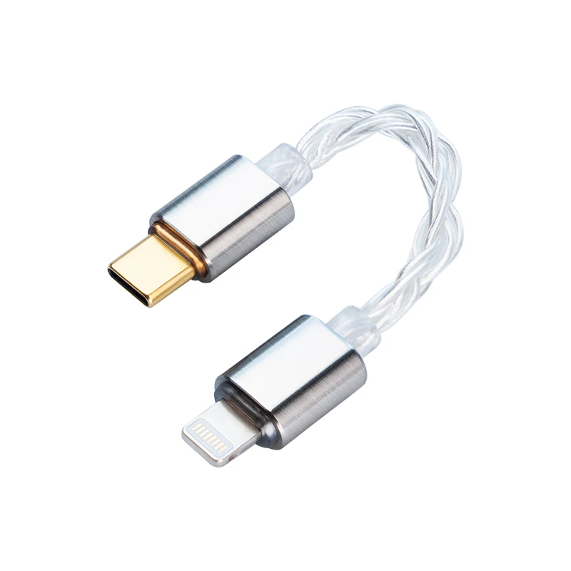 IBasso CB18L USB DAC-kabel HIFI audio-adapterkabel 6N enkelkristallijn koper verzilverd C naar L compacte upgradekabel DAC