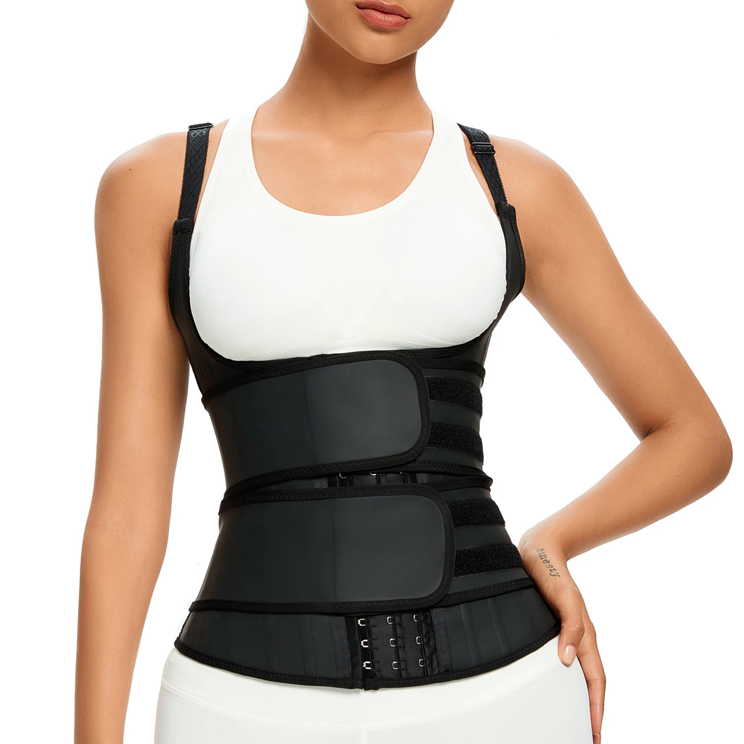 Latex Vest Waist Trainer Body Shapewear Women Slimming Waist Corset Belly Sheath Colombians Fajas High Compression 25 Steel Bone