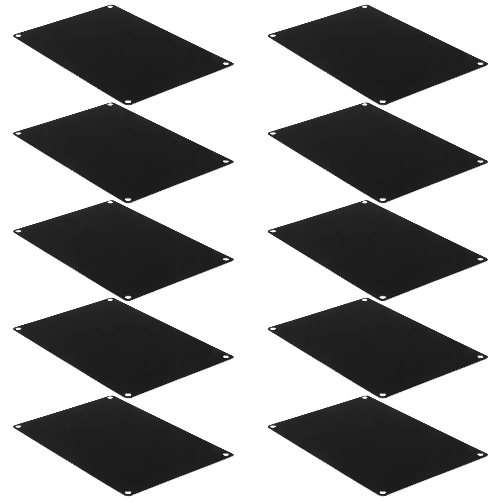 10 plaques nominatives rectangulaires vierges en alliage d'aluminium noir, 12x8cm, avec trou pré-percé, pour gravure DIY de panneaux nominatifs