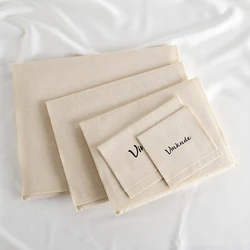 50/100pcs Muslin Bags Cotton Envelope Flap Bags Custom Logo Canvas Linen Bag Sachet Bag Reusable Empty Gift Pouch for Wedding
