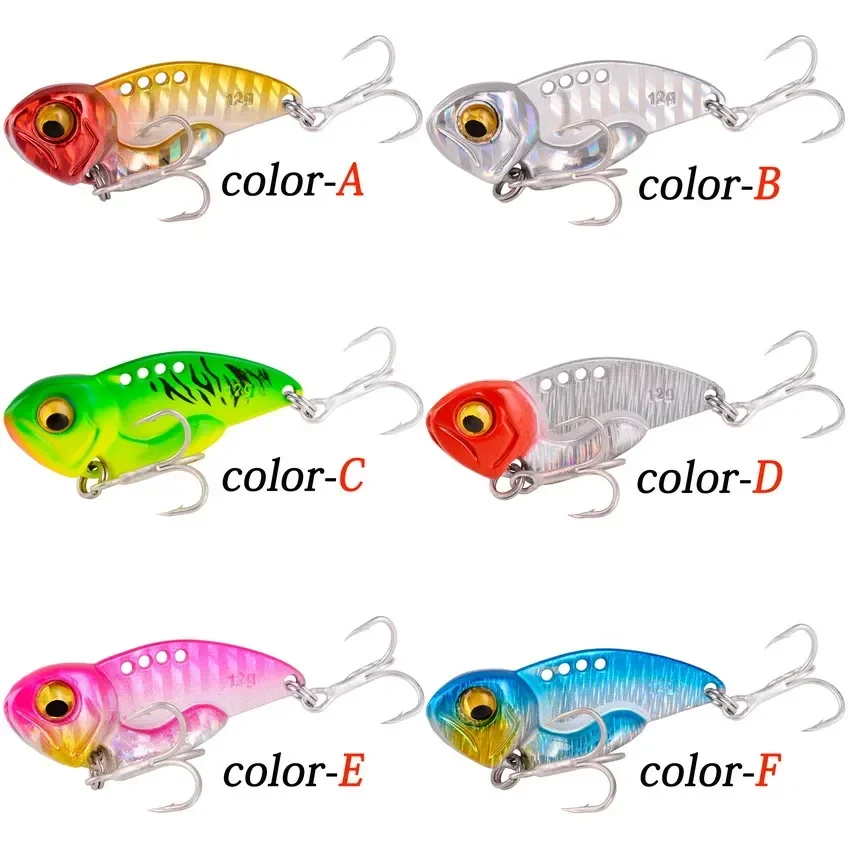 1PCS Metal Vib Blade Fishing Lure 5g 7g 10g 12g 14g Sinking Vibration Baits Artificial 3D Eyes Vibe for Bass Pike Perch