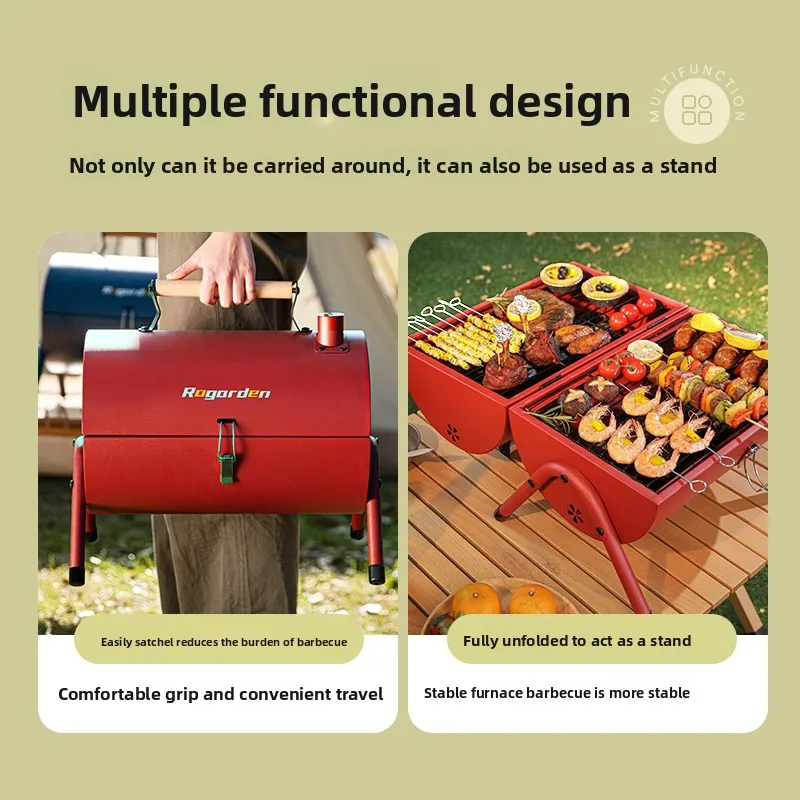 

Nogo Garden Foldable Small Barbecue Grill - Ideal for Household, Outdoor Camping & Skewer Grilling