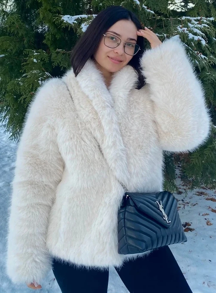 Nouveau Style de rue Faux manteau femmes épais chaud automne hiver en peluche fourrure pardessus de haute qualité col montant veste de fourrure de renard